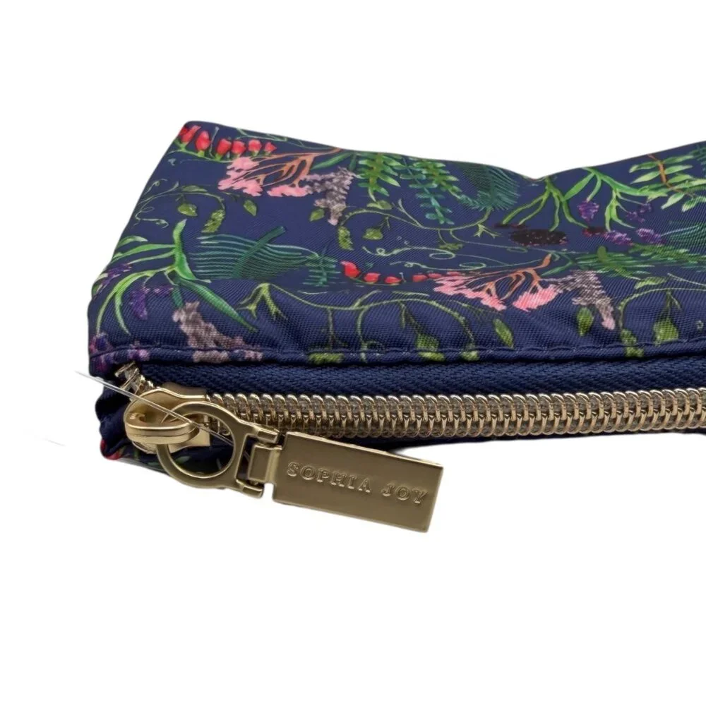 Sophia Joy Floral Compartment Organizer Cosmetic Accessory Travel Purse Bag NWT